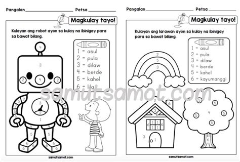Color by Number in Filipino .